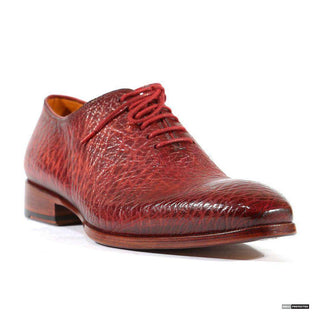 Paul Parkman Handmade Shoes Mens Handmade Seal Leather Wholecut Burgundy Oxfords (PM1103)-AmbrogioShoes