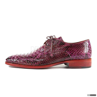 Paul Parkman Handmade Shoes Mens Handmade Snake Skin Purple Derbys Oxfords (PM1112)-AmbrogioShoes