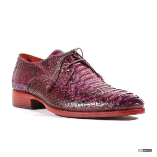 Paul Parkman Handmade Shoes Mens Handmade Snake Skin Purple Derbys Oxfords (PM1112)-AmbrogioShoes