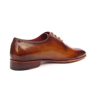 Paul Parkman Handmade Shoes Men's Light Brown Calf-skin Leather Classic Brogue Oxfords ZLS32CML (PM5915)-AmbrogioShoes