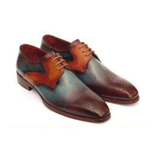 Paul Parkman Handmade Shoes Men's Multi-color Calf-skin Leather Medallion Toe Derby Oxfords 6584-MIX (PM5912)-AmbrogioShoes
