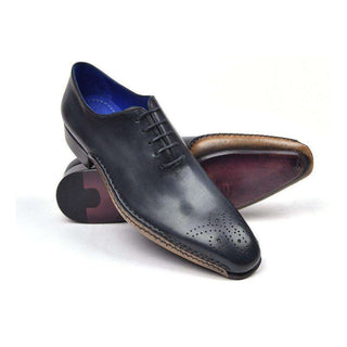 Paul Parkman Handmade Shoes Men's Opanka Construction Anthracite Gray Oxfords (PM5511)-AmbrogioShoes