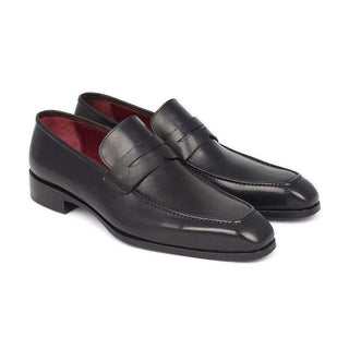 Paul Parkman Handmade Shoes Men's Penny Loafers Black Calfskin (PM5405)-AmbrogioShoes