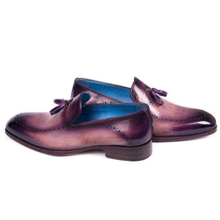 Paul Parkman Handmade Shoes Mens Purple Calfskin Tassel Loafers (PM5811)-AmbrogioShoes