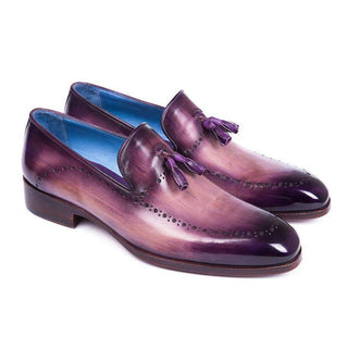 Paul Parkman Handmade Shoes Mens Purple Calfskin Tassel Loafers (PM5811)-AmbrogioShoes