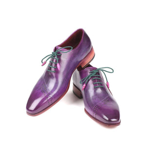 Paul Parkman Handmade Shoes Men's Purple Opanka Construction Calfskin Oxfords OPK66KD (PM5705)-AmbrogioShoes