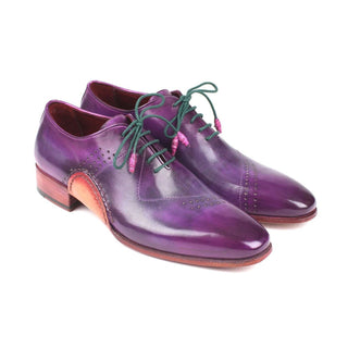 Paul Parkman Handmade Shoes Men's Purple Opanka Construction Calfskin Oxfords OPK66KD (PM5705)-AmbrogioShoes