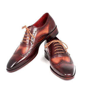 Paul Parkman Handmade Shoes Men's Two Tone Wingtip Oxfords (PM5454)-AmbrogioShoes