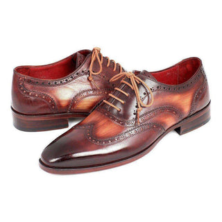 Paul Parkman Handmade Shoes Men's Two Tone Wingtip Oxfords (PM5454)-AmbrogioShoes