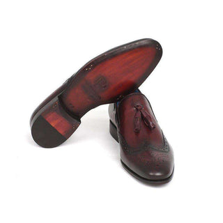 Paul Parkman Handmade Shoes Men's Wingtip Tassel Bordeaux Loafers (PM5464)-AmbrogioShoes