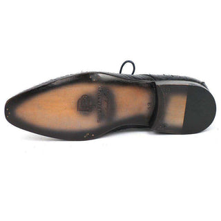 Paul Parkman Handmade Shoes Navy Exotic Ghillie Lacing Dress Oxfords (PM5468)-AmbrogioShoes