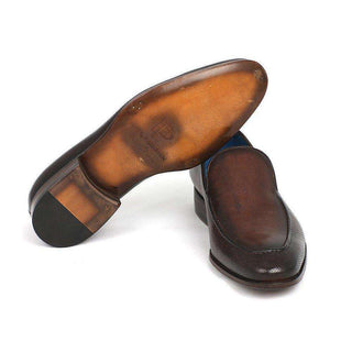 Paul Parkman Handmade Shoes Perforated Leather Brown Loafers (PM5458)-AmbrogioShoes