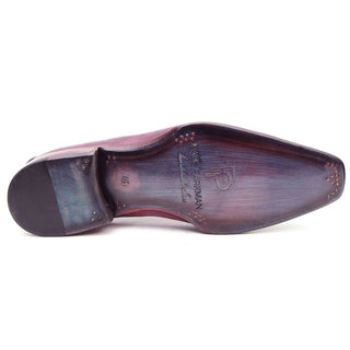 Paul Parkman Handmade Shoes Purple Exotic Calf-skin Bicycle Toe Oxfords (PM5654)-AmbrogioShoes