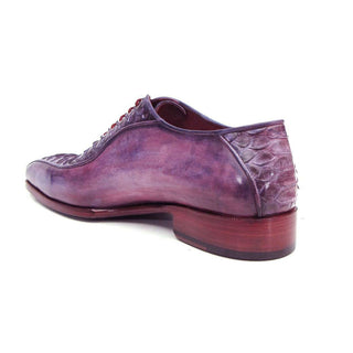 Paul Parkman Handmade Shoes Purple Exotic Calf-skin Bicycle Toe Oxfords (PM5654)-AmbrogioShoes