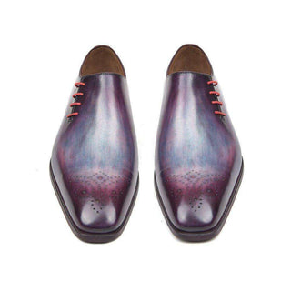 Paul Parkman Handmade Shoes Side Lace Purple Oxfords (PM5501)-AmbrogioShoes