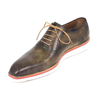 Paul Parkman Handmade Shoes Smart Casual Oxfords Shoes For Men Army Green (PM5308)-AmbrogioShoes