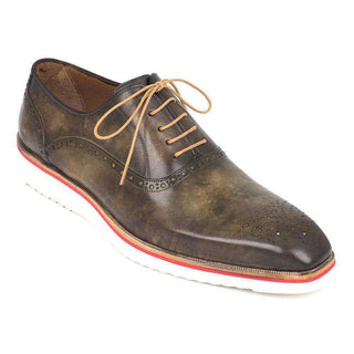Paul Parkman Handmade Shoes Smart Casual Oxfords Shoes For Men Army Green (PM5308)-AmbrogioShoes