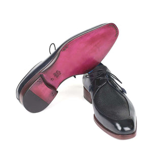 Paul Parkman Handmade Shoes Stingray Crocodile Calfskin Apron Derby Oxfords (PM5650)-AmbrogioShoes