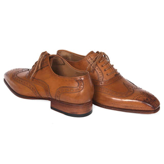 Paul Parkman Handmade Shoes Wingtip Cognac Oxfords (PM5604)-AmbrogioShoes