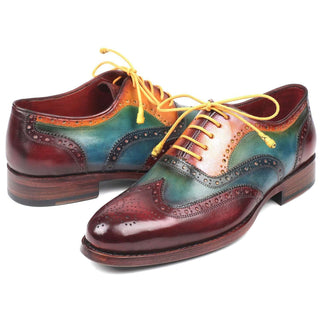 Paul Parkman Handmade Shoes Wingtip Goodyear Welted Multi-Color Oxfords (PM5862)-AmbrogioShoes
