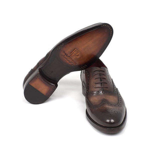 Paul Parkman Handmade Shoes Wingtip Oxfords Goodyear Welted Brown (PM5301)-AmbrogioShoes