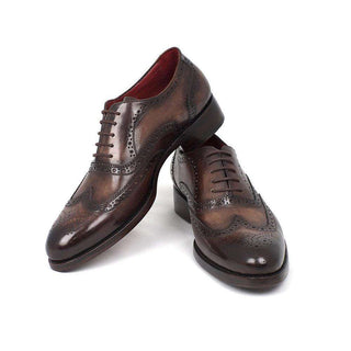 Paul Parkman Handmade Shoes Wingtip Oxfords Goodyear Welted Brown (PM5301)-AmbrogioShoes