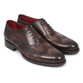 Paul Parkman Handmade Designer Shoes Wingtip Oxfords Goodyear Welted Brown (PM5301)-AmbrogioShoes