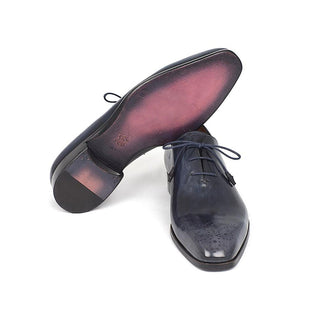 Paul Parkman KR254NVY Men's Shoes Navy Calf-Skin Leather Whole-Cut Oxfords(PM6302)-AmbrogioShoes