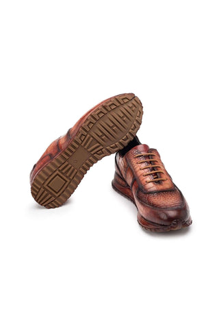 Paul Parkman LB704 Textured Leather Embossed Sneakers