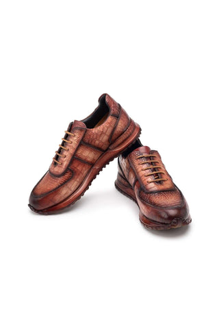 Paul Parkman LB704 Textured Leather Embossed Sneakers