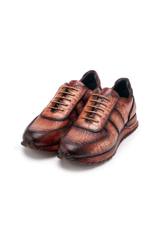 Paul Parkman LB704 Textured Leather Embossed Sneakers