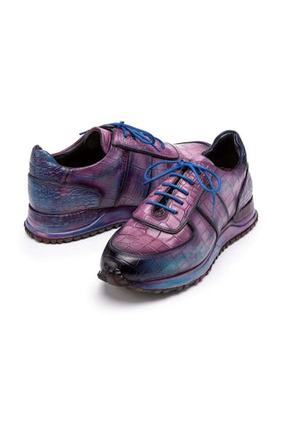 Paul Parkman LB704 Textured Leather Embossed Sneakers