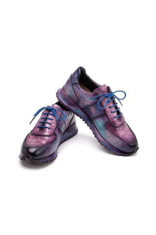 Paul Parkman LB704 Textured Leather Embossed Sneakers
