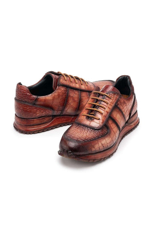 Paul Parkman LB704 Textured Leather Embossed Sneakers