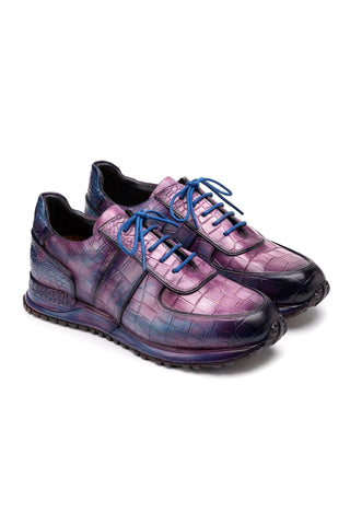 Paul Parkman LB704 Textured Leather Embossed Sneakers