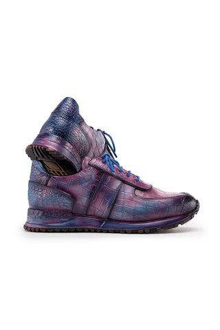 Paul Parkman LB704 Textured Leather Print Sneakers-AmbrogioShoes