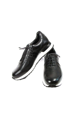 Paul Parkman LP206BLK Black Crocodile Embossed / Leather Casual Sneakers (PM6320)