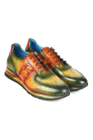 Paul Parkman LP207 Patina Calf-Skin Leather Sneakers (PM6432)-AmbrogioShoes