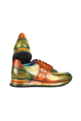 Paul Parkman LP207 Patina Calf-Skin Leather Sneakers (PM6432)-AmbrogioShoes