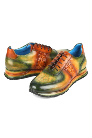 Paul Parkman LP207 Patina Calf-Skin Leather Sneakers (PM6432)-AmbrogioShoes
