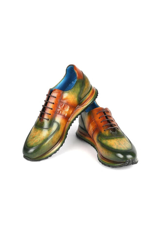 Paul Parkman LP207 Patina Calf-Skin Leather Sneakers (PM6432)-AmbrogioShoes