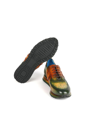 Paul Parkman LP207 Patina Calf-Skin Leather Sneakers (PM6432)-AmbrogioShoes