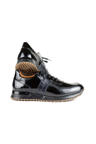 Paul Parkman LP208BLK Black Polished Leather Sneakers (PM6421)