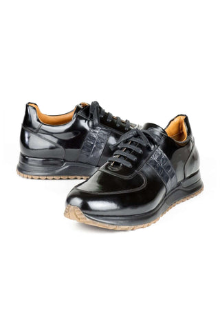 Paul Parkman LP208BLK Black Polished Leather Sneakers (PM6421)