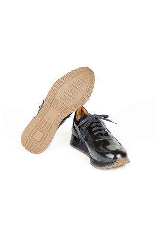 Paul Parkman LP208BLK Black Polished Leather Sneakers (PM6421)