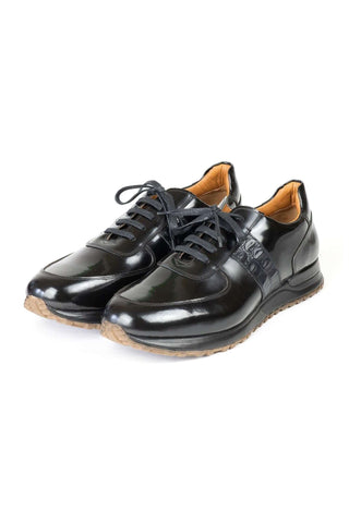Paul Parkman LP208BLK Black Polished Leather Sneakers (PM6421)