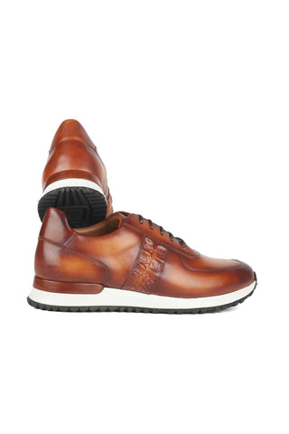 Paul Parkman LP208BRW Brown Leather Sneakers (PM6373)