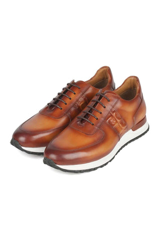 Paul Parkman LP208BRW Brown Leather Sneakers (PM6373)