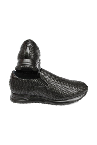 Paul Parkman LW204 Woven Calf-Skin Leather Slip-On Sneakers (PM6429)