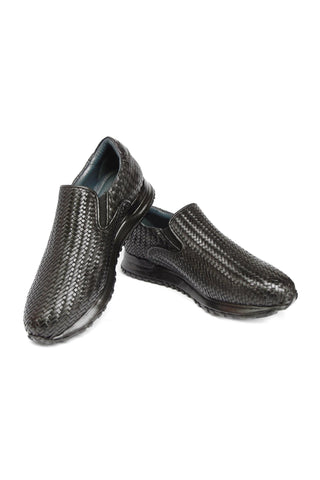 Paul Parkman LW204 Woven Calf-Skin Leather Slip-On Sneakers (PM6429)